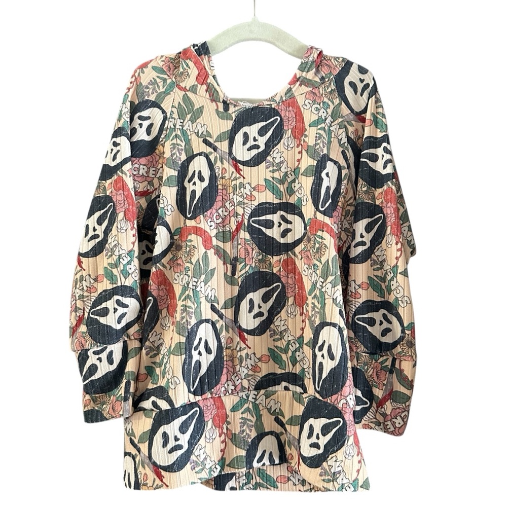 Kids Scream Print Long Sleeve Shirt
